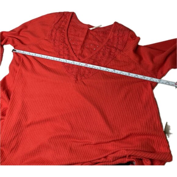 Free People Parisian nights boho blouse Orange Tunic M - Picture 7 of 9